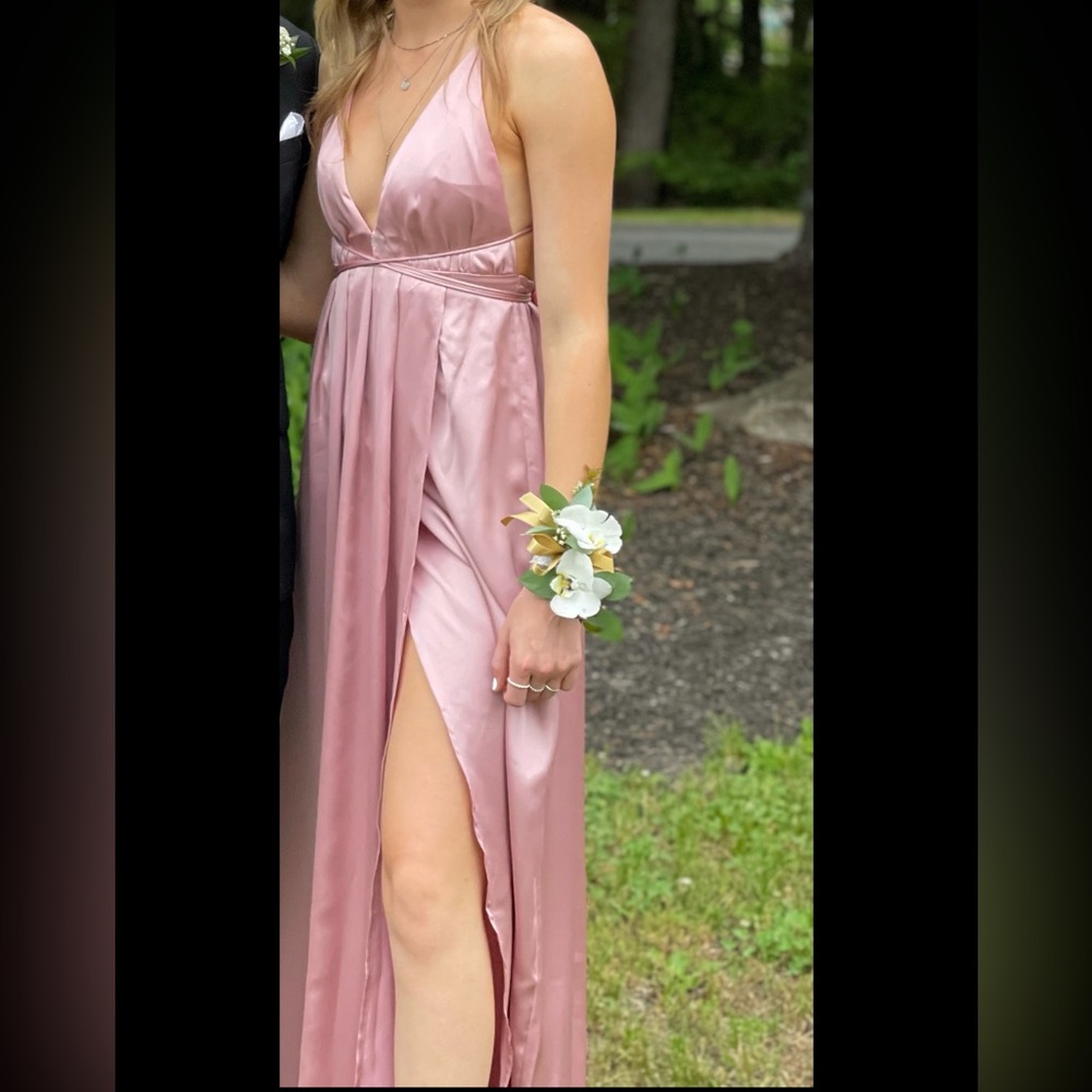 White Fox Boutique Pink Halter Sundress Prom